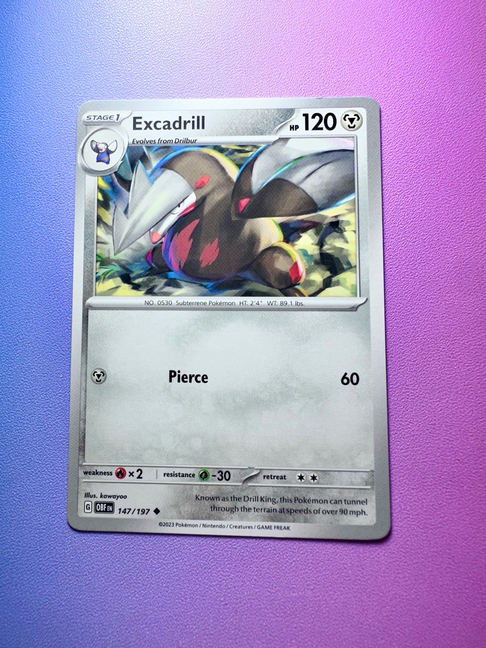 excadrill - 147/197 (uncommon) — pokemon: obsidian flames